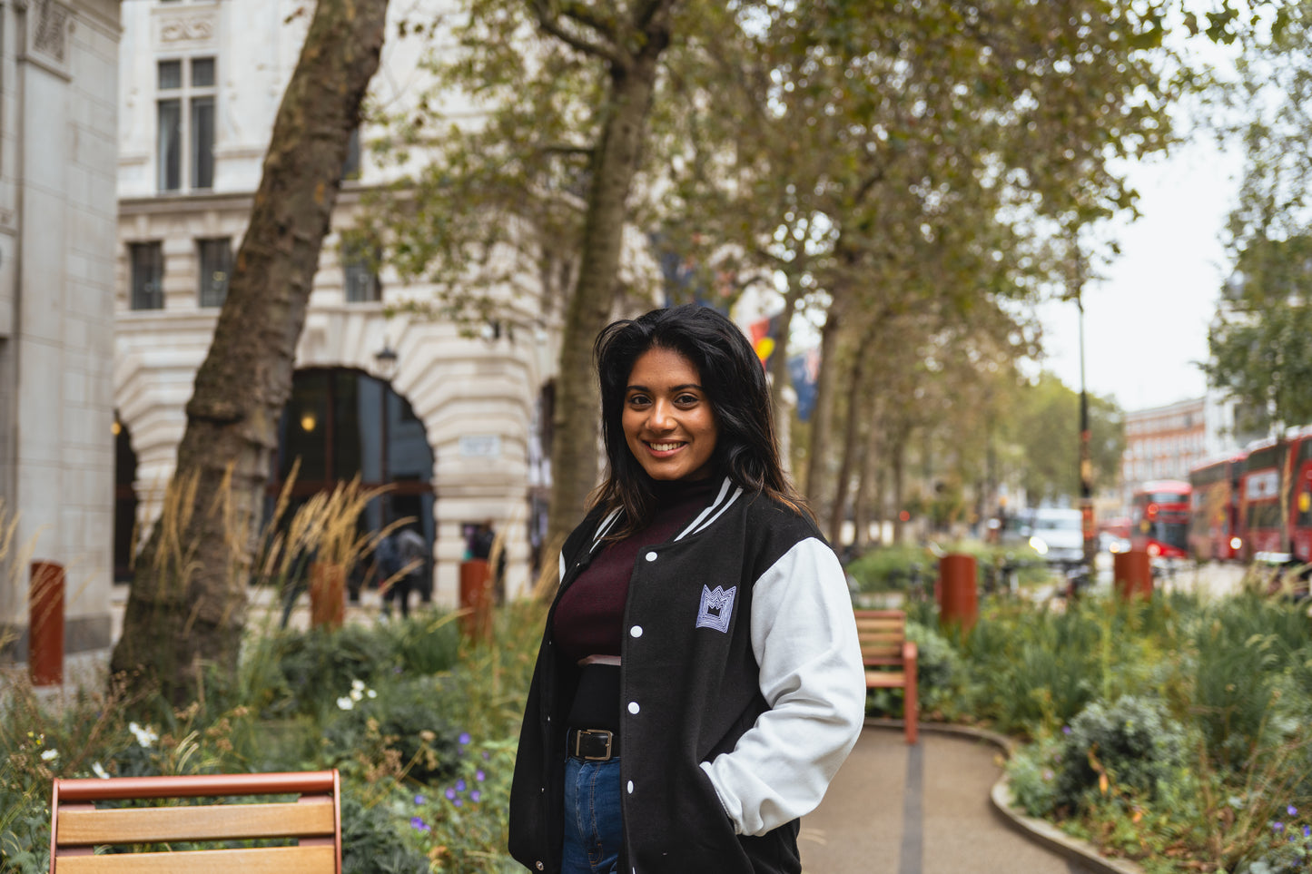 Kings College London Varsity Jacket Black