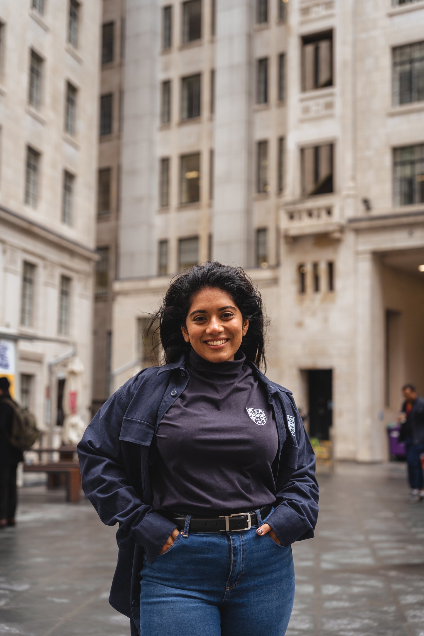 King's College London Roll Neck T-shirt Navy
