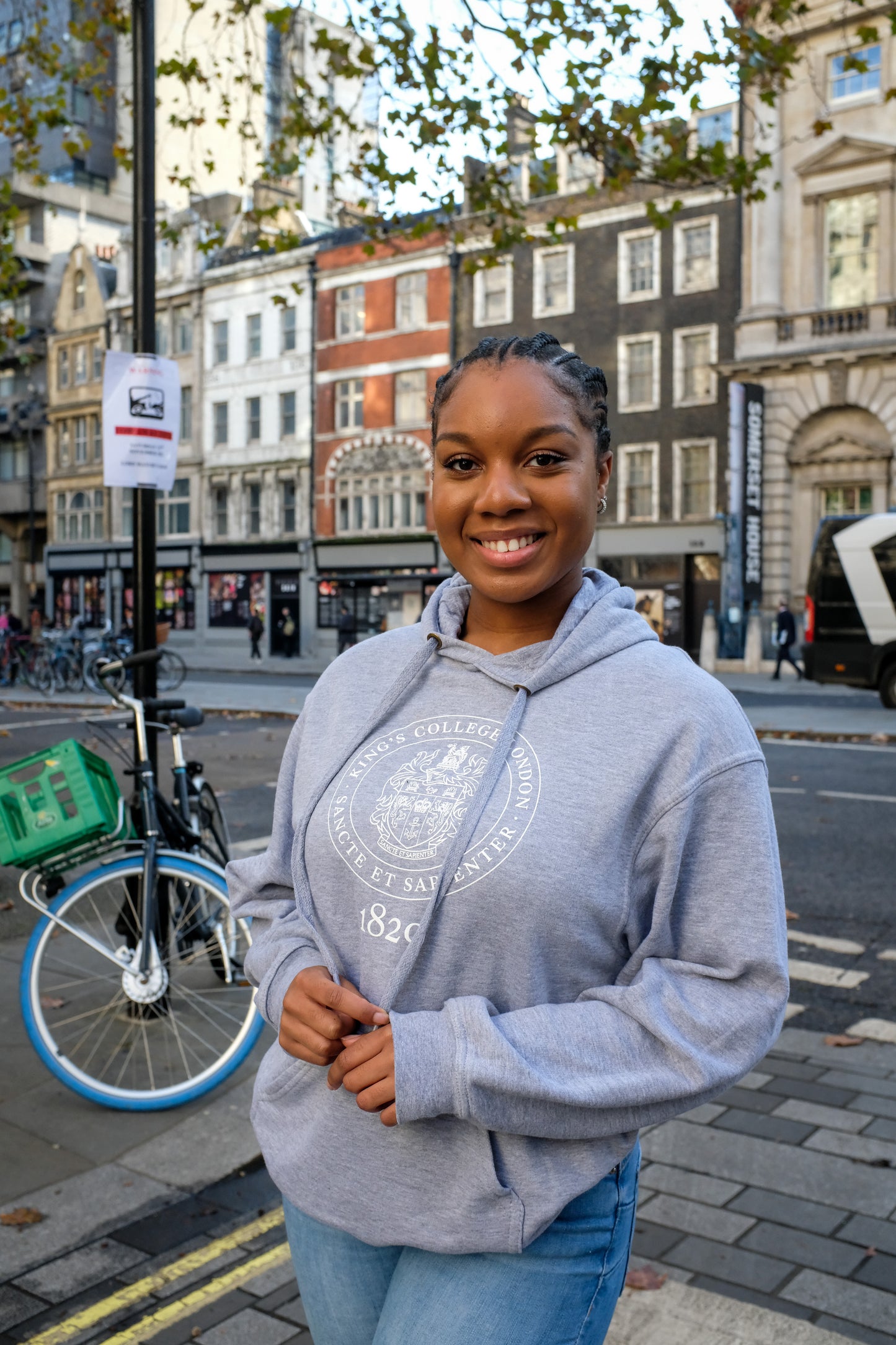 King's College London Everyday Hoodie in Heather Grey