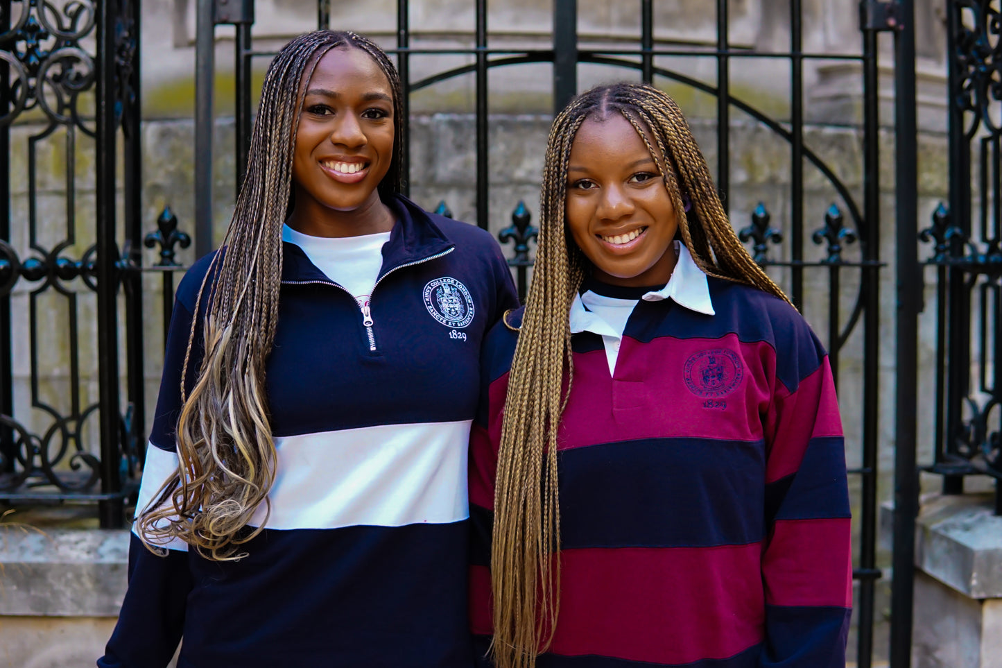 King's College London Rugby Shirt in Burgundy/Navy