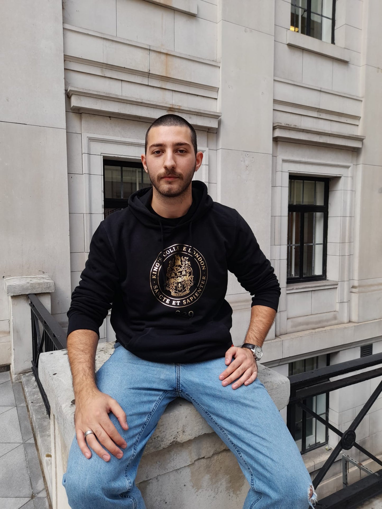 King's College London Limited Edition Hoodie in Black and Gold