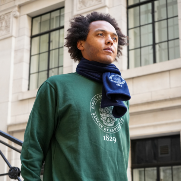 SALE King's College London Fleece Roundel Scarf Navy