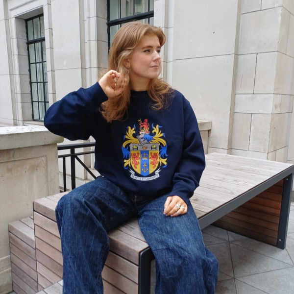 King's College London Full Colour Crest Sweatshirt in Navy