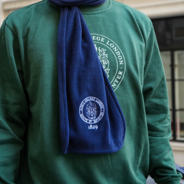 SALE King's College London Fleece Roundel Scarf Navy