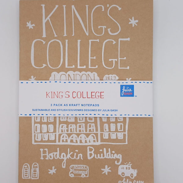 King's College London Map Set of 3 Kraft Notebooks