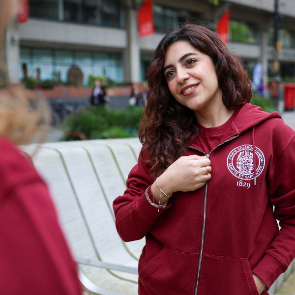 King's College London Sustainable Zip Hoodie in Burg