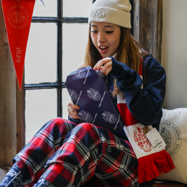 Kings College London PJ Bottoms in Navy/Red