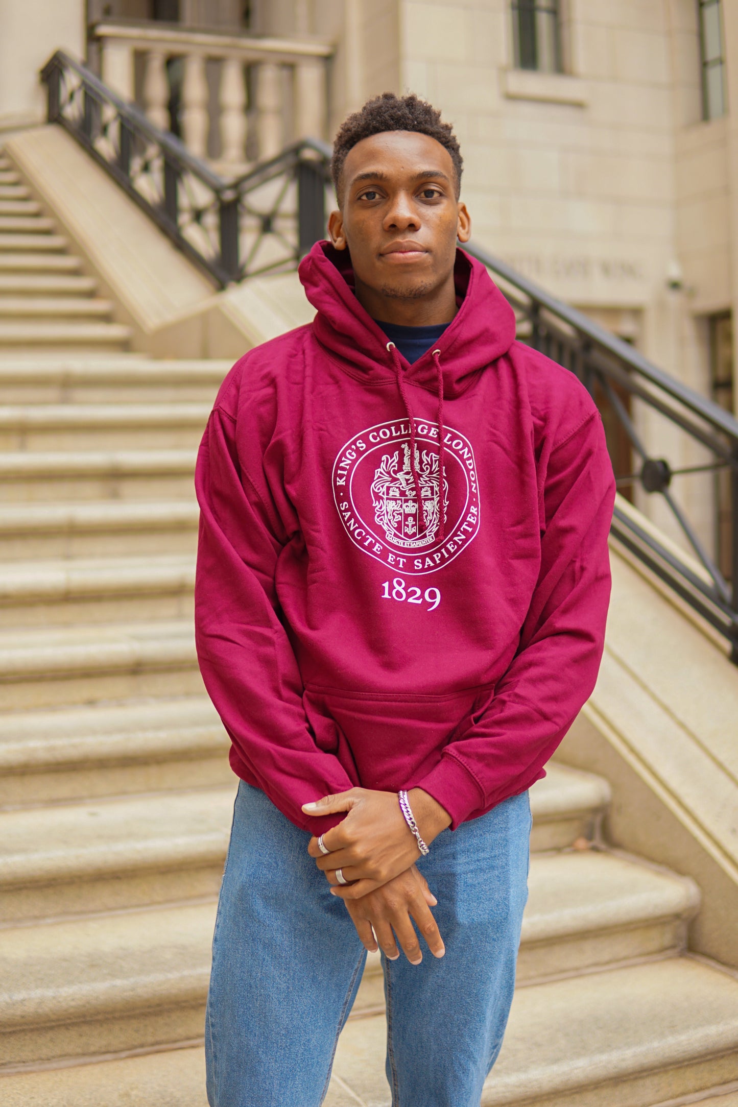 King's College London Everyday Hoodie in Burgundy