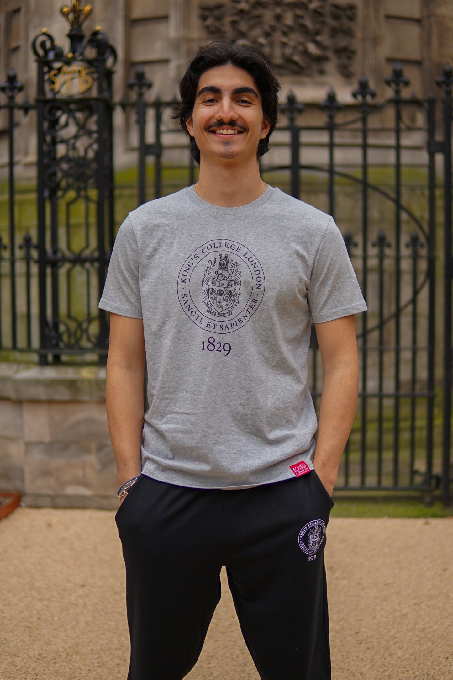 King's College London Sustainable T-shirt in Heather Grey