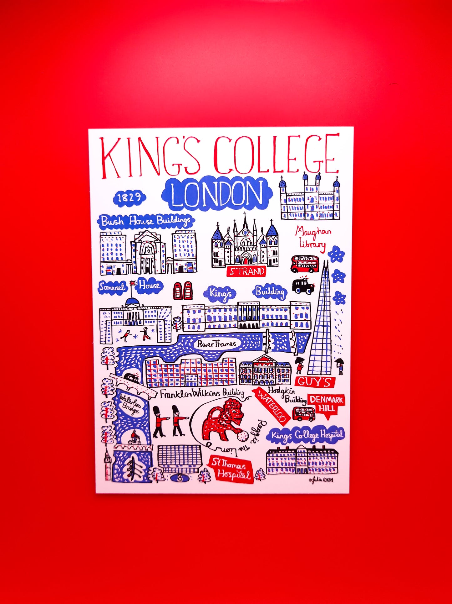 King's College London Map Postcard