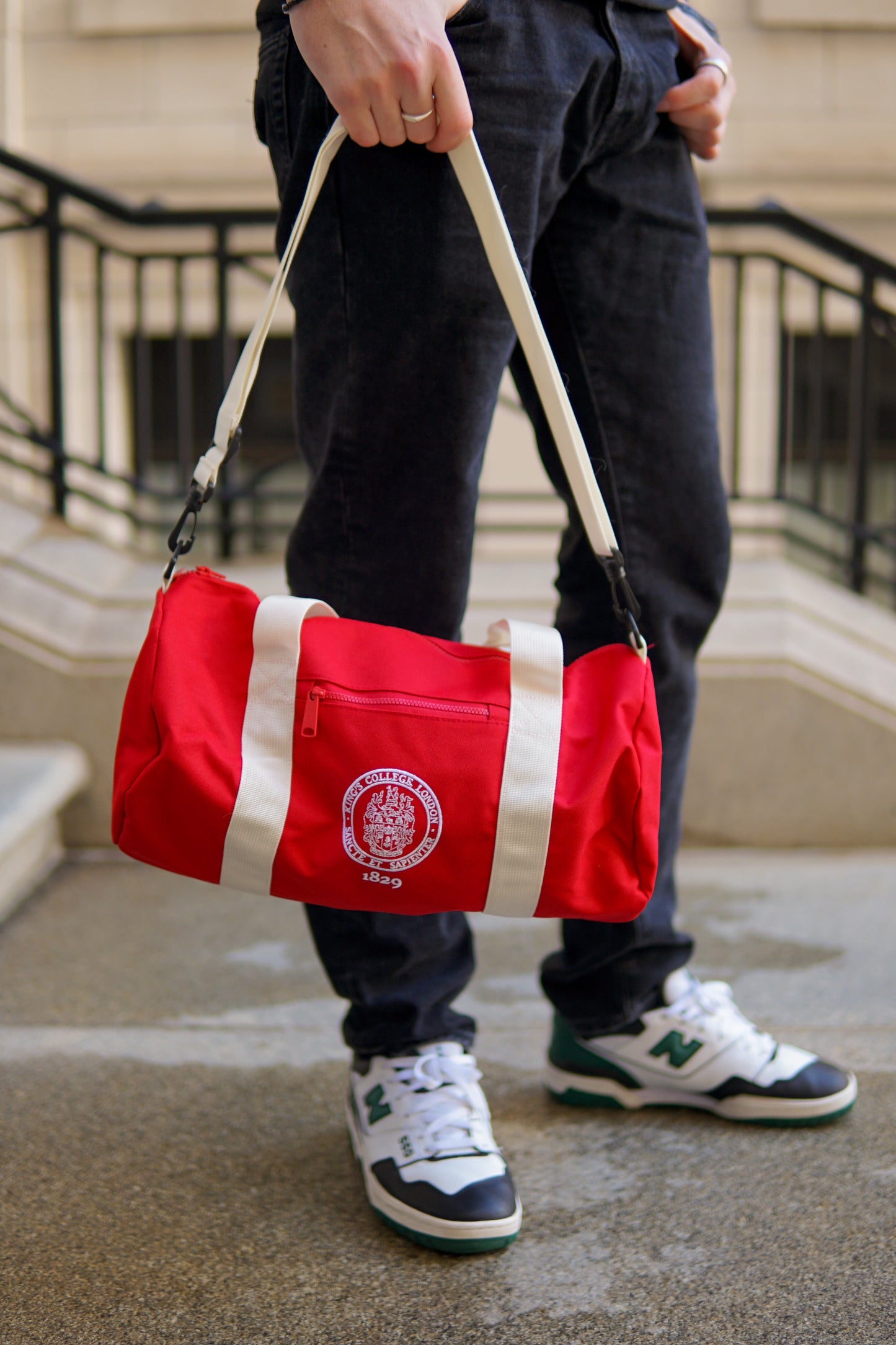 King's College London Mini Barrel Bag-Red