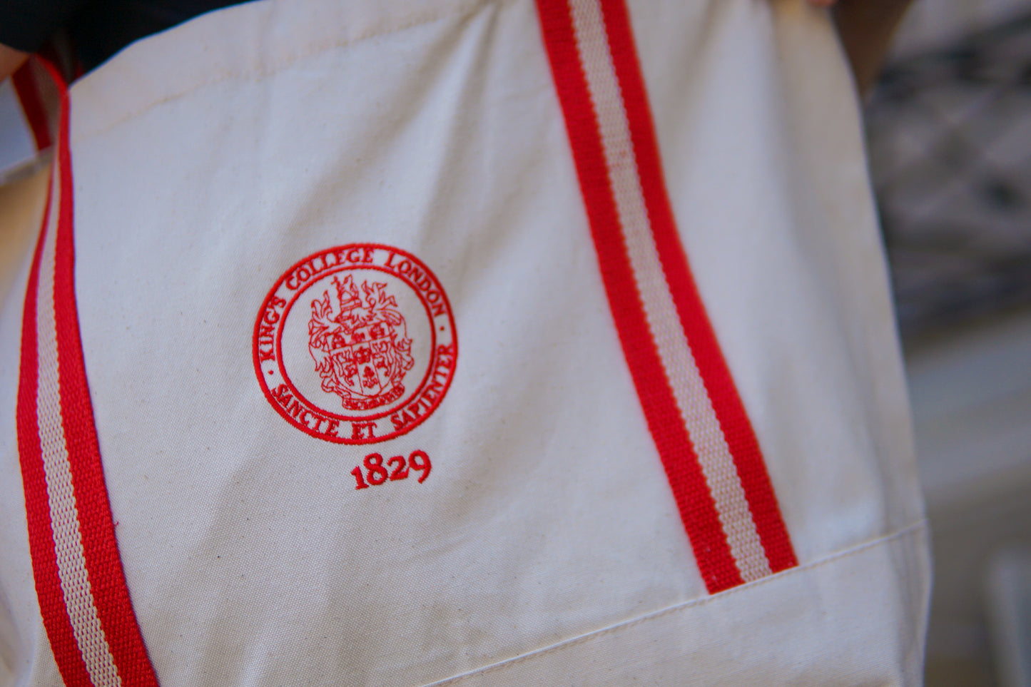 King's College London Boater Bag Natural/Red