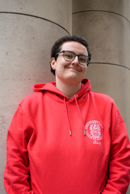 King's College London Stitched Hoodie in Red