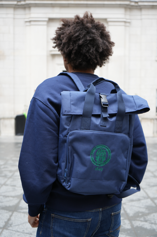King's College London Roll Top Backpack Navy