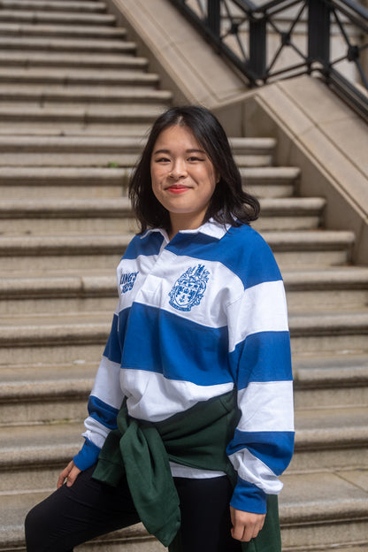 King's College London Rugby Shirt in Blue and White
