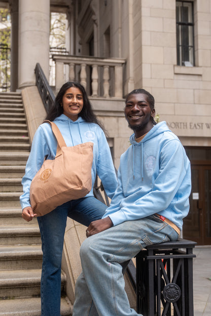 King's College London Stitched Hoodie in Light Blue
