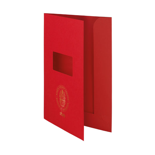 King's College London Red Presentation Folder with Window