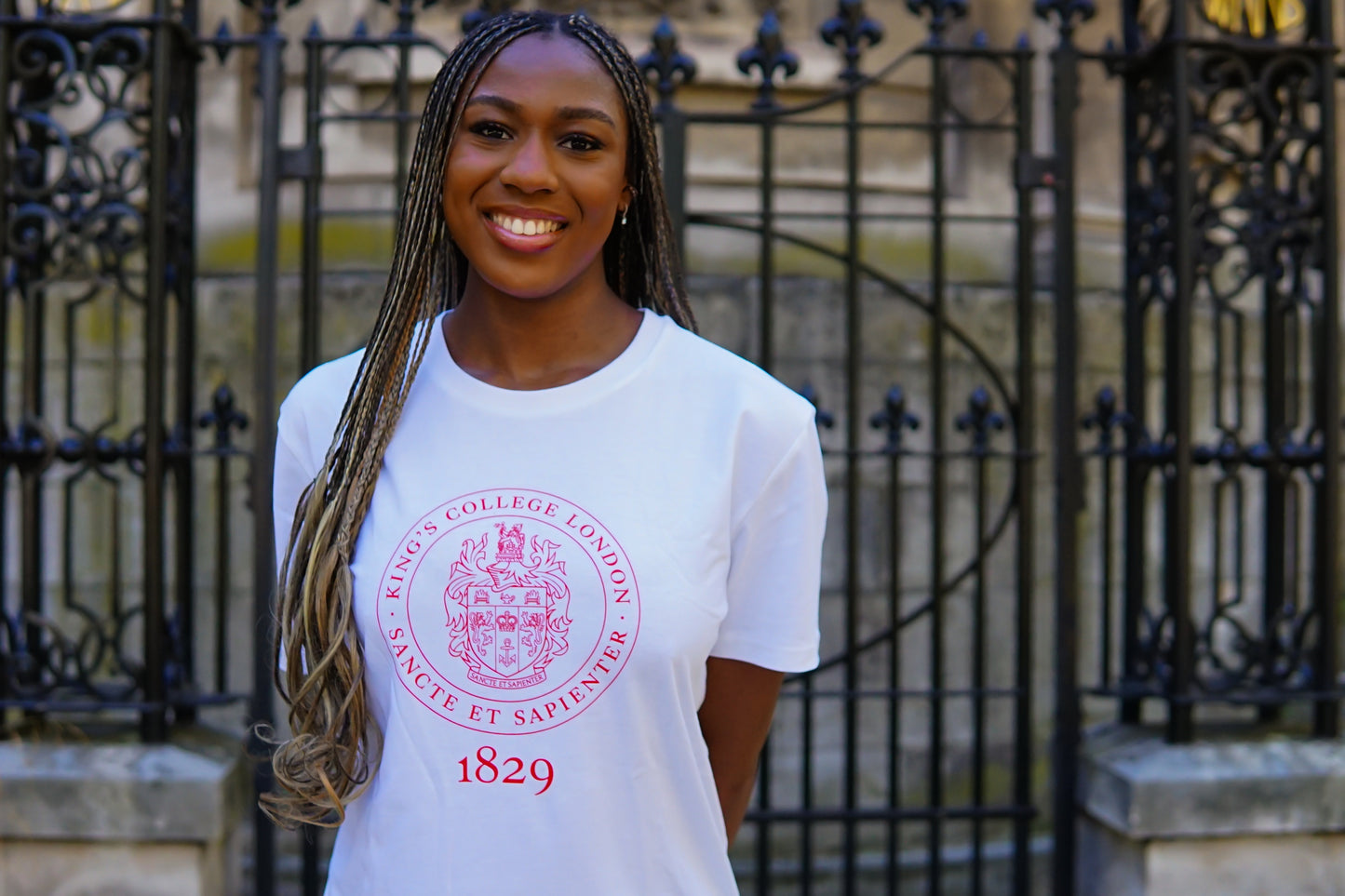King's College London Sustainable T-shirt in White/Red