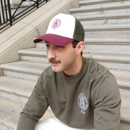 King's College London Trucker Cap in Cherry/Khaki