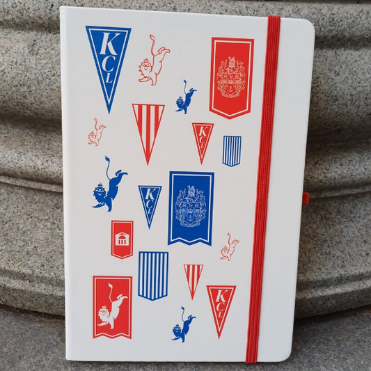 King's College London Soft Touch Notebook White Multi Flag