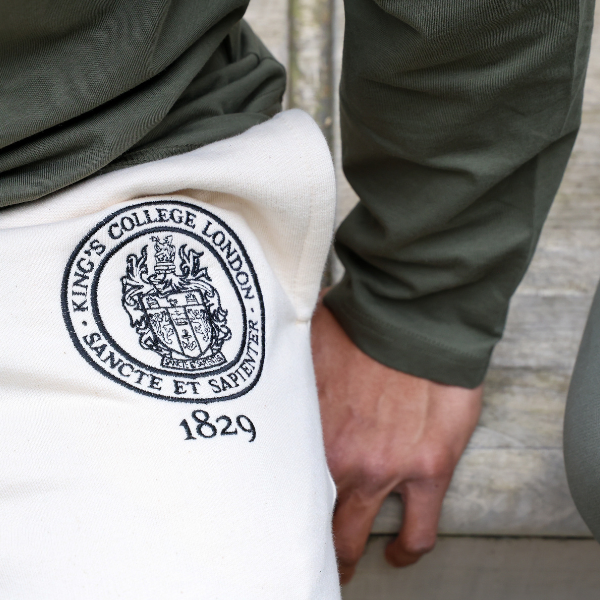 Kings College London Relaxed Fit Joggers in Natural