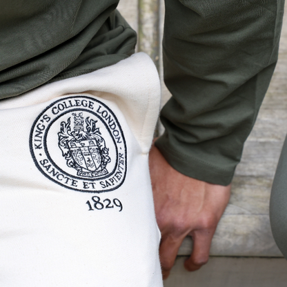 Kings College London Relaxed Fit Joggers in Natural