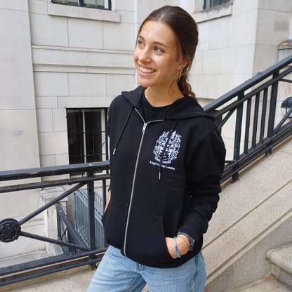 King's College London Sustainable Zip Hoodie in Black