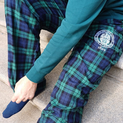 Kings College London PJ Bottoms in Navy/Green