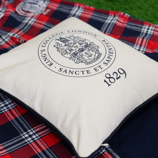 King's College London Roundel Cushion Cover in Navy