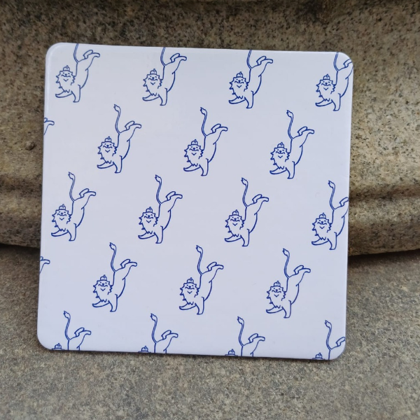 King's College London Mini Reggie Coaster in White and Blue
