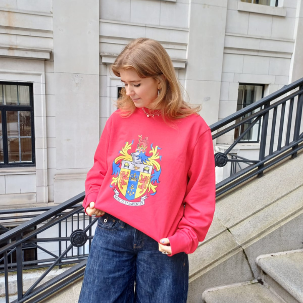 King's College London Full Colour Crest Sweatshirt in Red