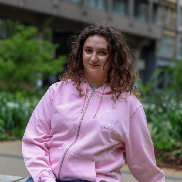 King's College London Sustainable Zip Hoodie in Pink