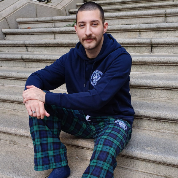 Kings College London PJ Bottoms in Navy/Green