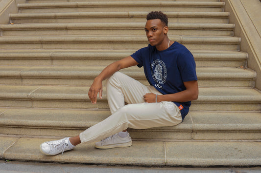 King's College London Sustainable Joggers in Light Stone