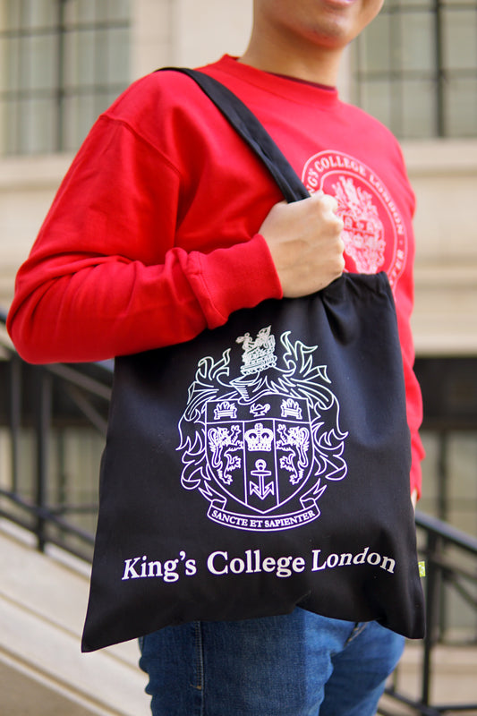King's College London Organic Crest Tote-Black