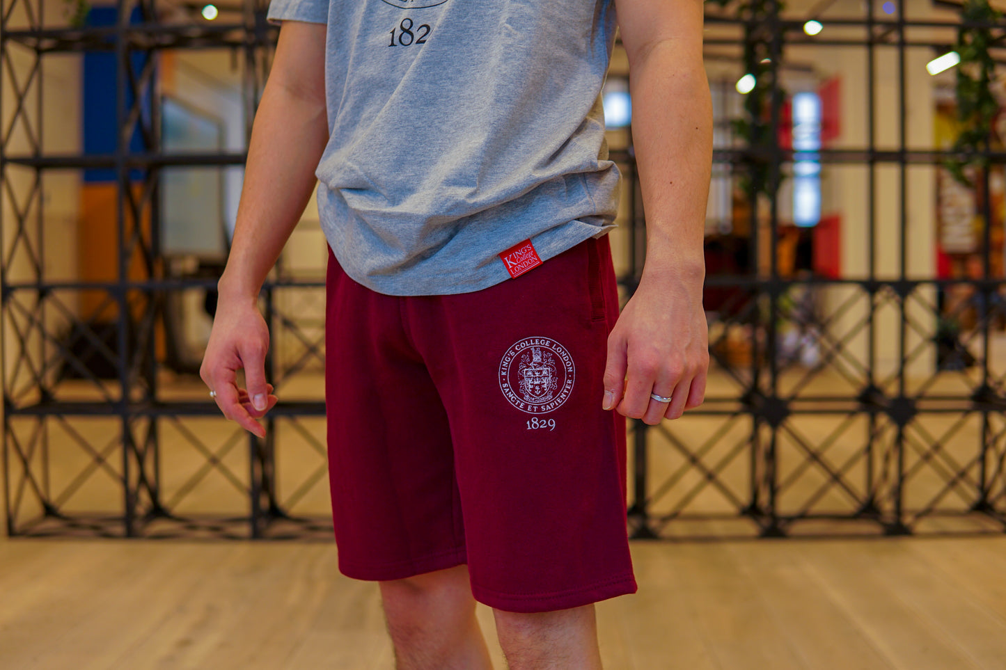 King's College London Shorts in Burgundy