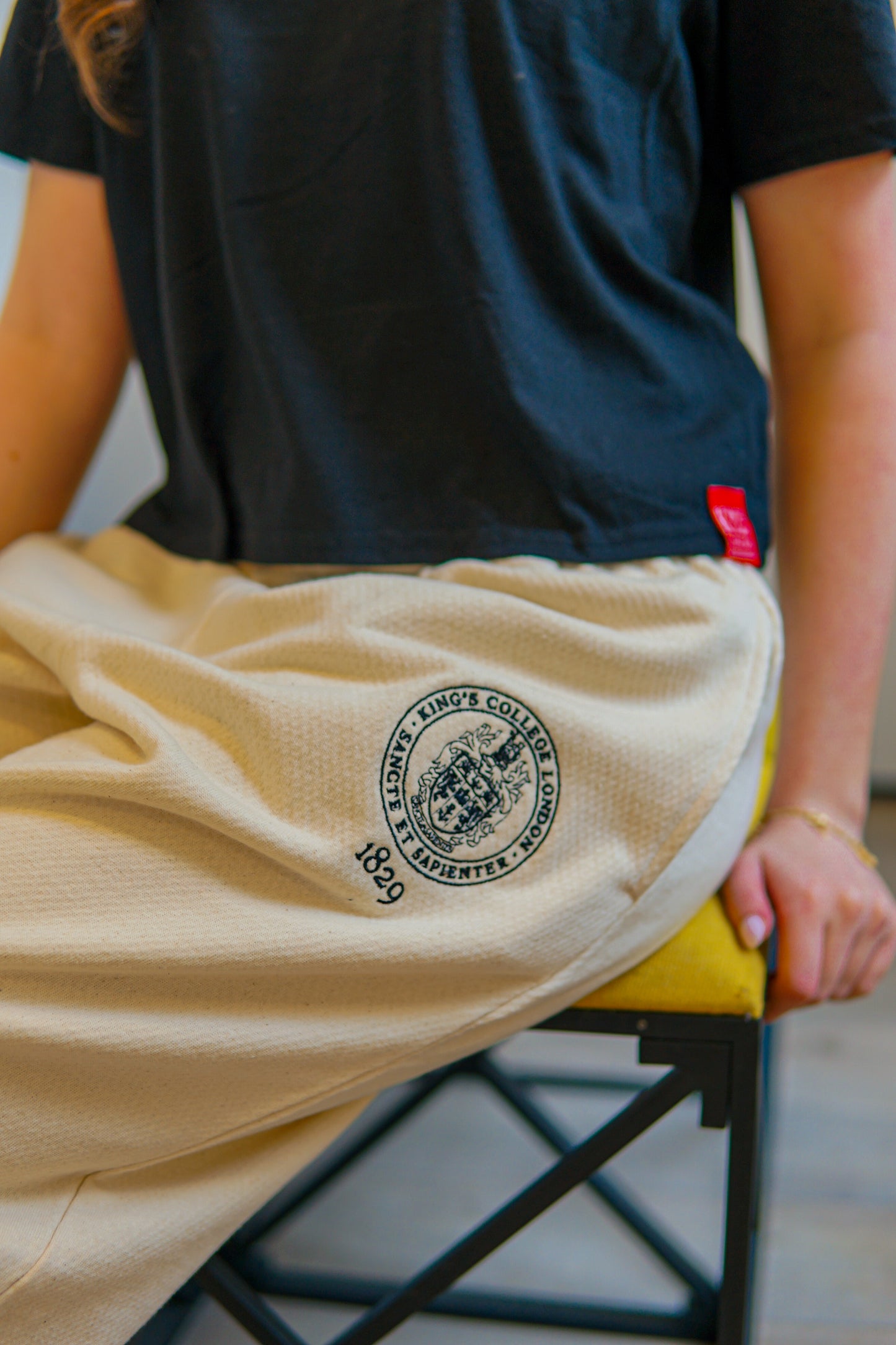 Kings College London Relaxed Fit Joggers in Natural