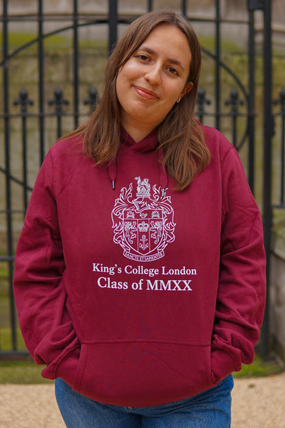 SALE - King's College London Class of 2020 Graduation Hoodie in Burgundy