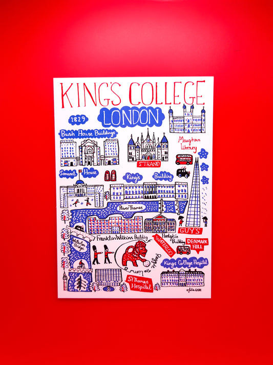 King's College London Map Postcard