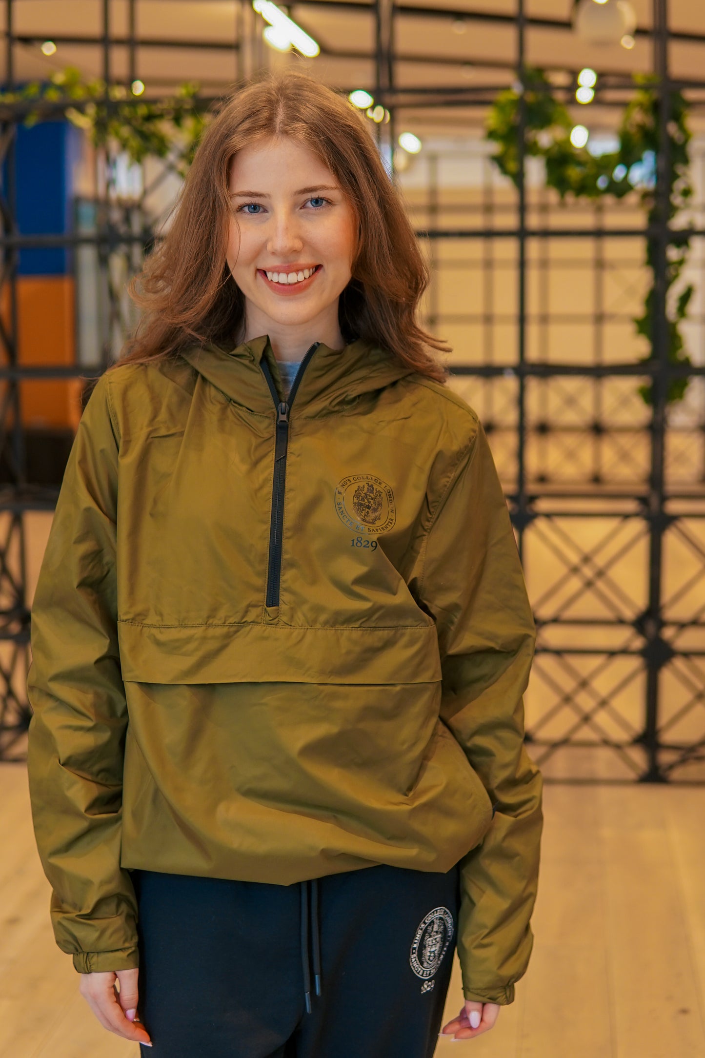King's College London Over Head Jacket in Khaki