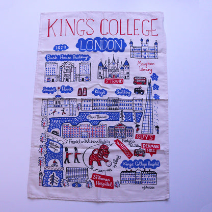 King's College London Map Print Tea Towel
